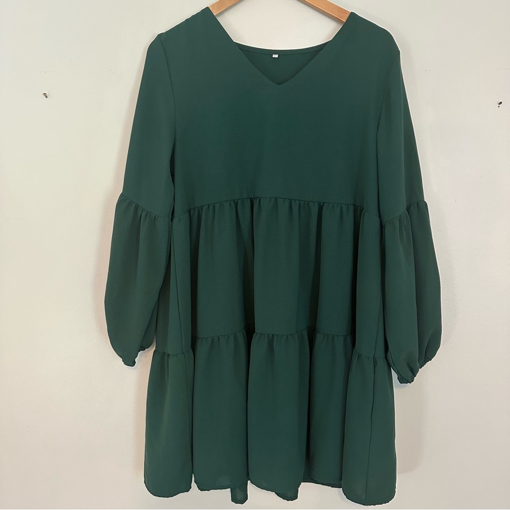 Amoretu Green dress tunic mini dress size large